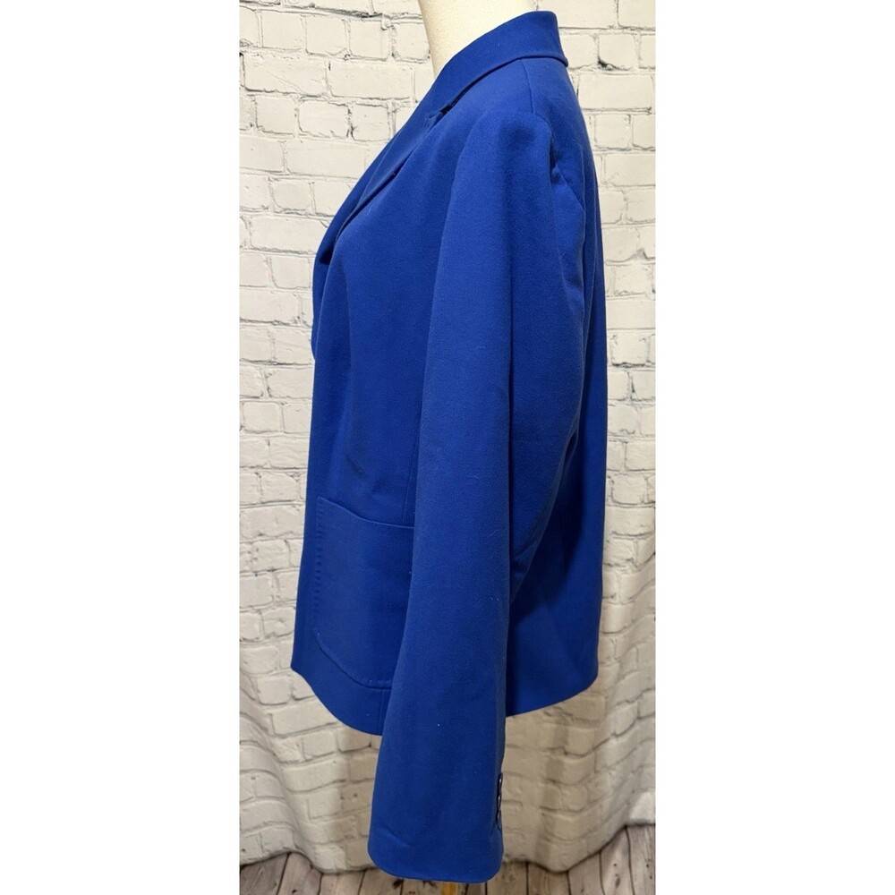 Talbots Wool Royal Blue Blazer Two Button Jacket Plus Size 18 - Picture 3 of 8